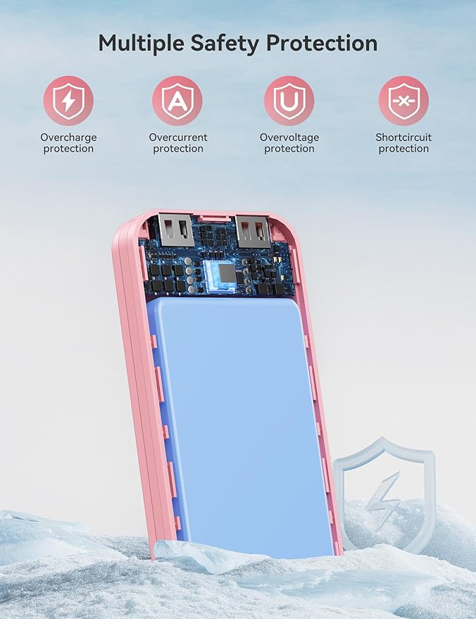 12000mAh Ultra-Portable-Charger-Power-Bank with Built in Cables&AC Wall Plug,PD20W USB-C Fast Charging Cell Phone Charger Battery Pack,LED Display Travel Battery Bank for All iPhone,Samsung,Android