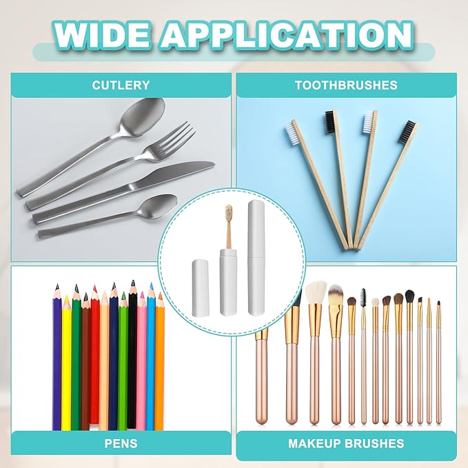 uxcell 4Pcs Travel Toothbrush Case, 8.27 x 1.38 Portable Travel Toothbrush Holder, Plastic Toothpaste Container for Bathroom, Gym, Business Trip, Camping, Gray