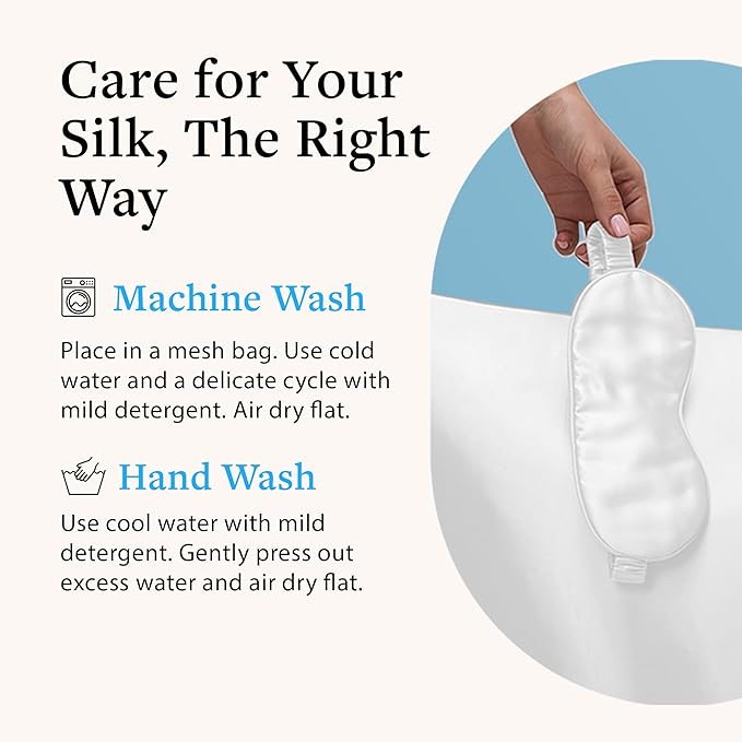 Sleep Mask, 100% Silk, Pure Mulberry Silk, Light Blocking Eye Mask with Elastic Strap for Sleep & Travel, Ultra Soft, No Pressure, Reduce Puffy Eyes, Machine Washable