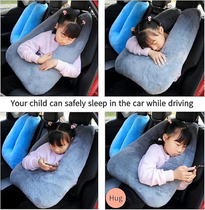 Travel Pillow Cushion for The Back Seat of Car Car Pillow for Kids A Sleeping Artifact Suitable for Long-Distance Travel of Adults and Children Travel Pillow for Kids Blue