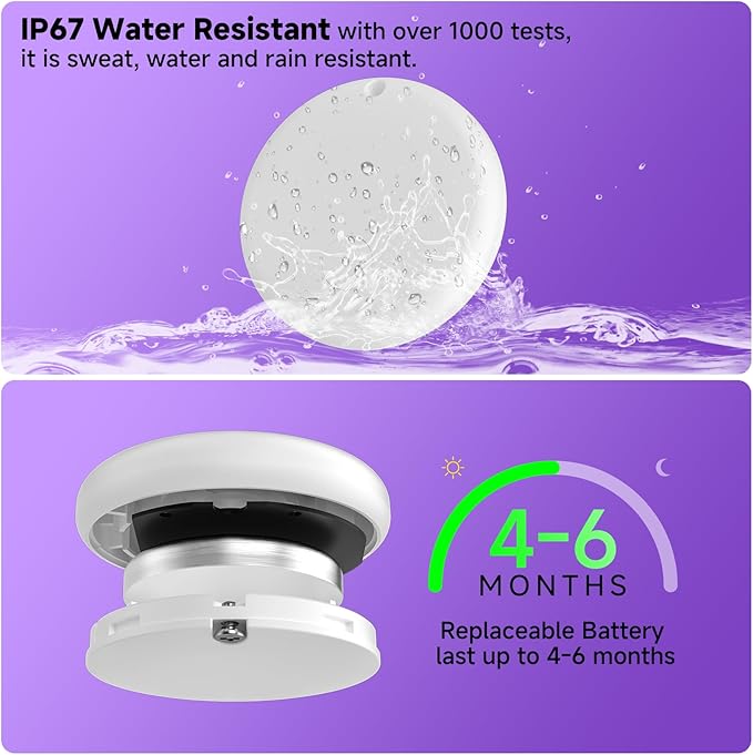 Eelexa Air Tag for Android (NOT for iOS or Huawei) Air Tags Luggage Tracker Tags Bluetooth Tracker for Android Smart Tracking Tag for Google Find My Device App Item Finder for Backpack, Keys (2 White)