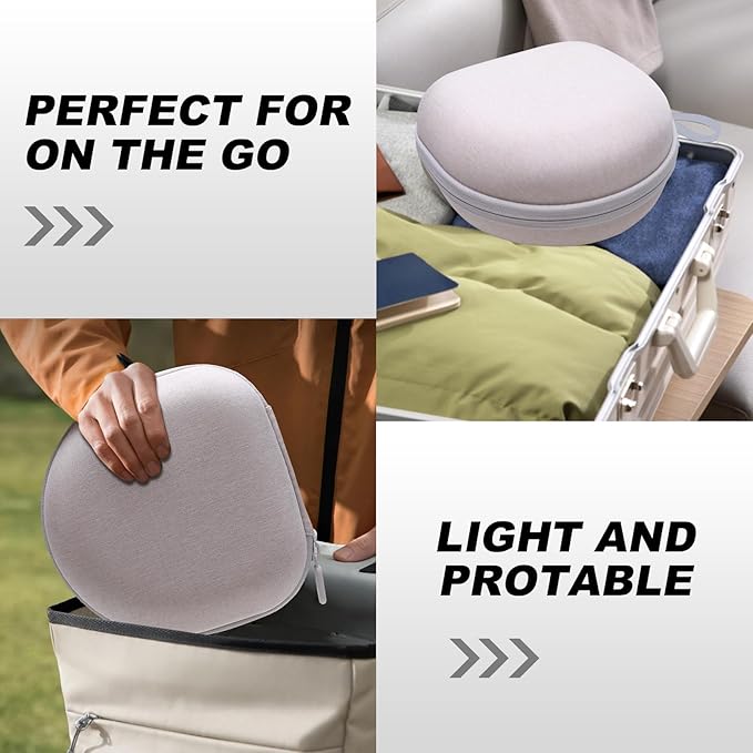 Kids Headphones Case Compatible with iClever BTH12 / BTH20/ BTH26/HS19, JoySpark, Candy Bila, EarFun, MIDOLA, IMYB Foldable Kids Headphones, Cream Travel Storage Bag(Case Only)