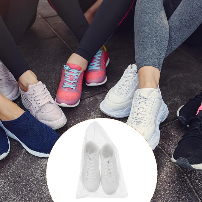 200 Pcs Non Woven Dust Bags, Dust Proof Shoe Bag For Storing Shoes, Boots, Drawstring Storage Bag For Purses, Handbags, Breathable Dust Bag With Rope, Portable Storage Organizer, White