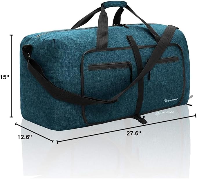 Dimayar 85L Travel Duffle Bag for Men Women - Foldable Duffel Bag with Shoes Compartment - Overnight Bags Waterproof & Tear Resistant(Green)