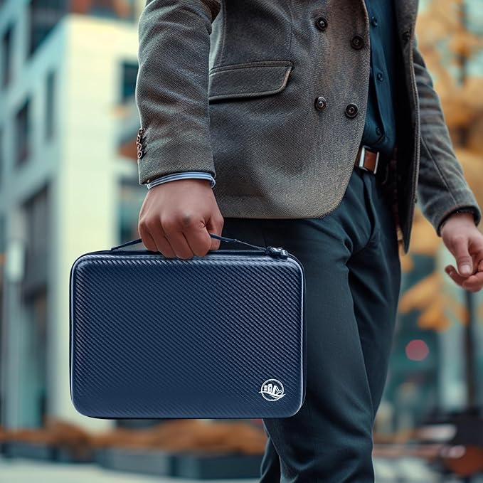 Boobowl Hard Travel Case for Hair Clippers, Hair Cutting Barber Supplies Organizer Bag, Trimmer Storage Holder for Ufree/for Wahl/for Andis Men Razor Guard Grooming Kits -Blue