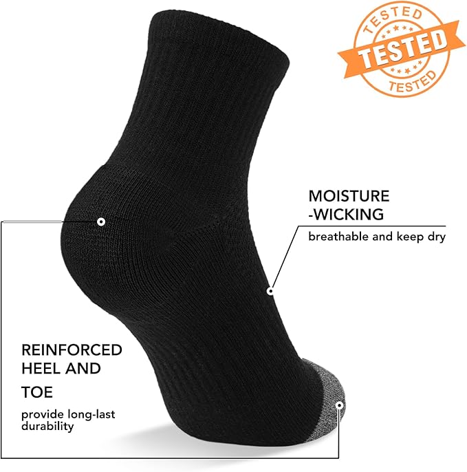 5 Pairs Copper Compression Socks for Women & Men - Ankle Plantar Fasciitis Arch Support Running Socks for Athletic