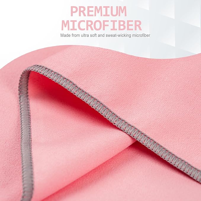 Eunzel 2 Set Quick Dry Camping Towel, Microfiber Travel Towel Super Absorbent Fast Drying Towel for Camping, Beach, Gym, Backpacking & Swimming(Two 3-Piece Towel Sets, Taro Purple/Pink)