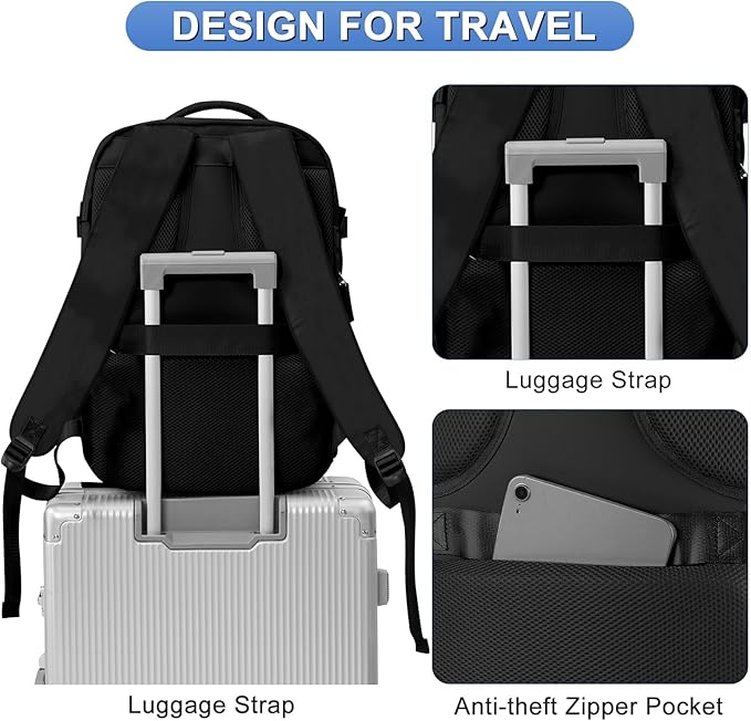 Casual Backpack Traveling Backpack, A-black, Expandable, Modern