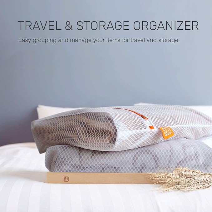 Mesh Laundry Bags for Delicates – 2 XLarge Durable Net with Anti Rust Zipper, Hanging Loop-Garment Safe Wash Bags and Organizer for Washing Machine, Lingerie, Jacket, Bra, Shoes, Sweater, Travel.