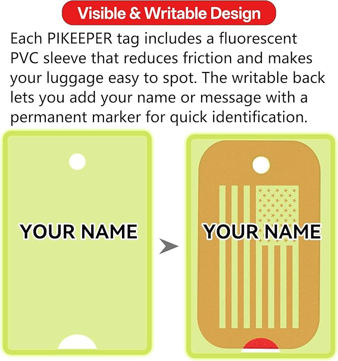 Engraved Aluminum Luggage Tag, American Flag Suitcase ID Tag with Smart QR Code for Lost & Found, Shows Scanner’s Location When Scanned, Privacy-Protected Travel Bag Tag (2 Pack)