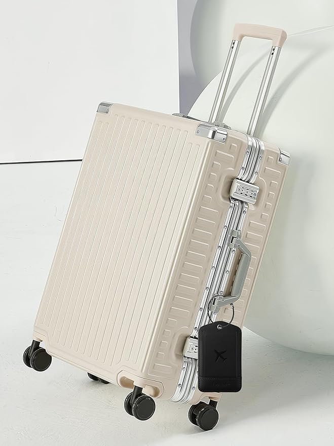 TopMade Smart Luggage Tag with Find My, Premium Leather Luggage Tags for Suitcase, Travel Bags, Backpacks, Anti-Lost Suitcase Tag Tracker for Travel with Privacy Name Card, Rechargeable