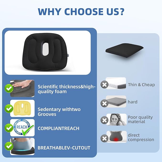 Travel Cushion,Air Seat Cushion,Evolution Cushion Portable & Lightweight Inflatable Seat Cushion - Ideal for Airplane Chairs, School Bleachers, Stadium Seats, and Wheelchairs