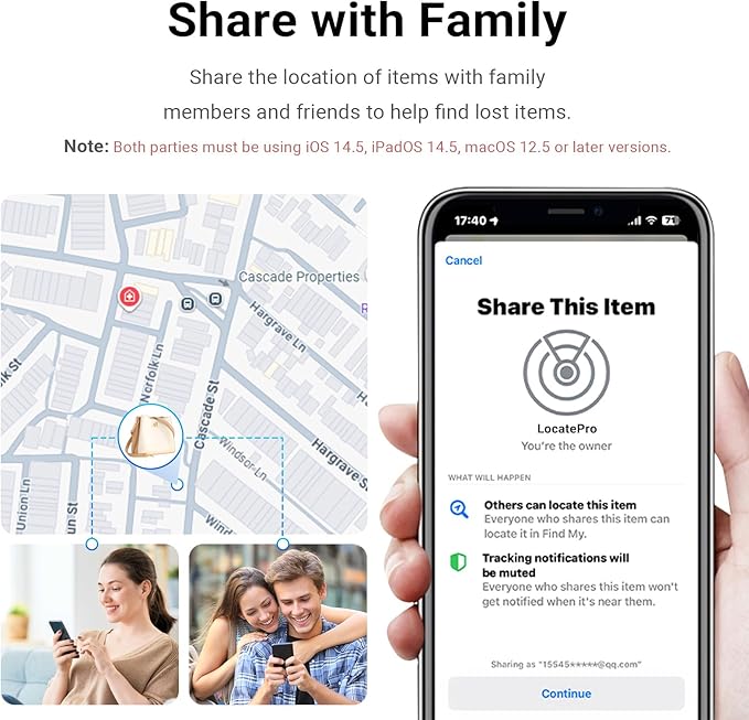 New Air Tracker Tags 4 Pack with Holder, Bluetooth Item Finder Work with Apple Find My APP (iOS Only), Easy Battery Replacement, Smart Keys Finder and Item Locator for Keys,Wallet,Pet (2Black+2White)