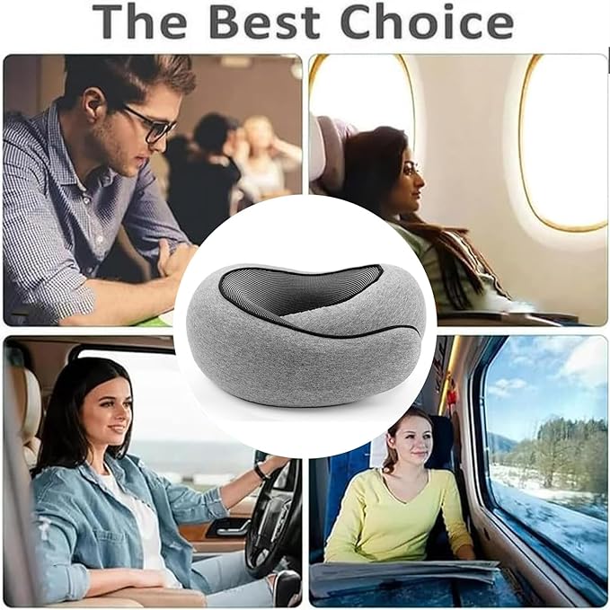 Travel Neck Pillows for Airplanes 2025 New Travel Pillow Neck Travel Pillow Memory Foam Airplane Pillow for Offices and Cars(Pink)