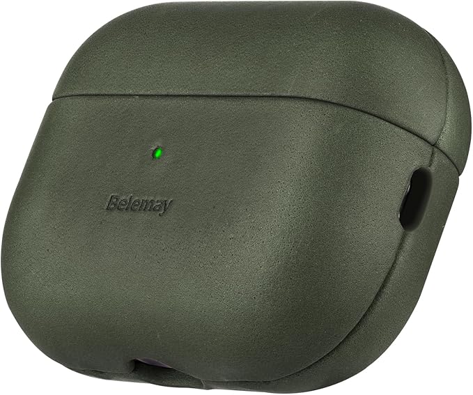 Belemay Handcrafted Crazy Horse Leather Case for AirPods Pro 3rd Gen (2025), Vintage Aesthetic, Two-Tone Effect, Unique Patina, Compatible with MagSafe, Compatible with Airpods Pro 3, Sunset Tan