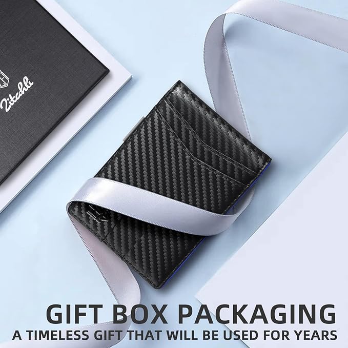 Zitahli Money Clip Wallets for Men,Slim Bifold Wallet 10-12 Cards, Mens Leather Wallet with ID Window,RFID Blocking Thin Minimalist Credit Card Holder,Gifts for Him