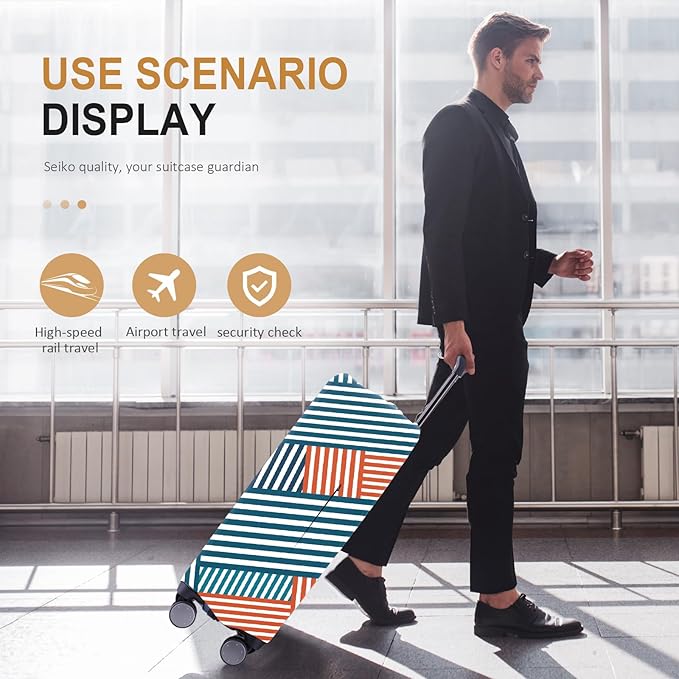 Travel Luggage Cover - Scratch-Resistant Fit 19-31 Inch Suitcase Protector, Not Included Suitcase (F-S-007, SX(22-23inch))