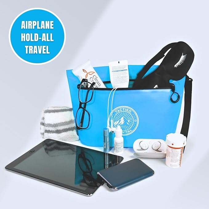 Tactiko Heavy-Duty Splash Water Resistant Zipper Pouches - Hold-All Organizers for Dry Bags, Travel Bags (Blue)