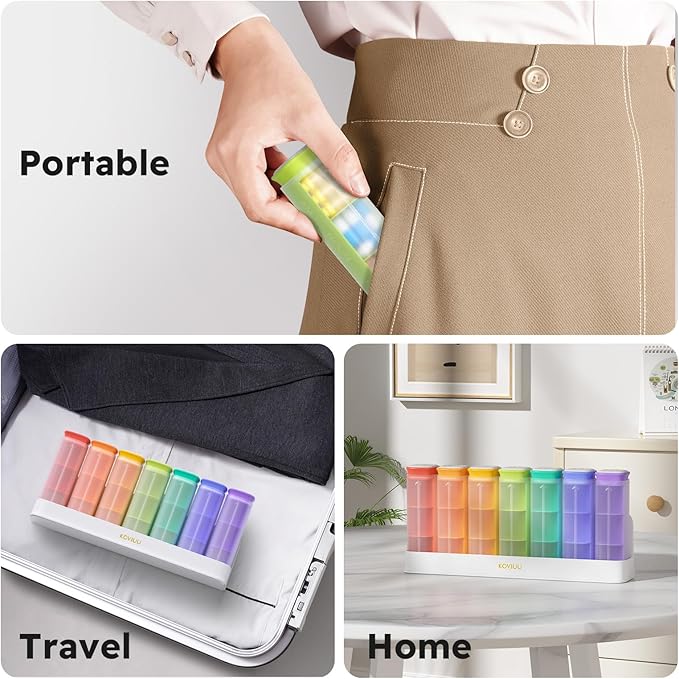 Weekly Pill Organizer 3X a Day, Detachable Pill Box 7 Day, Large 3 Times Daily Pill Case, Travel Pill Container Holder, Week Medication Dispenser Pillbox for Vitamin Supplement Medicine, White