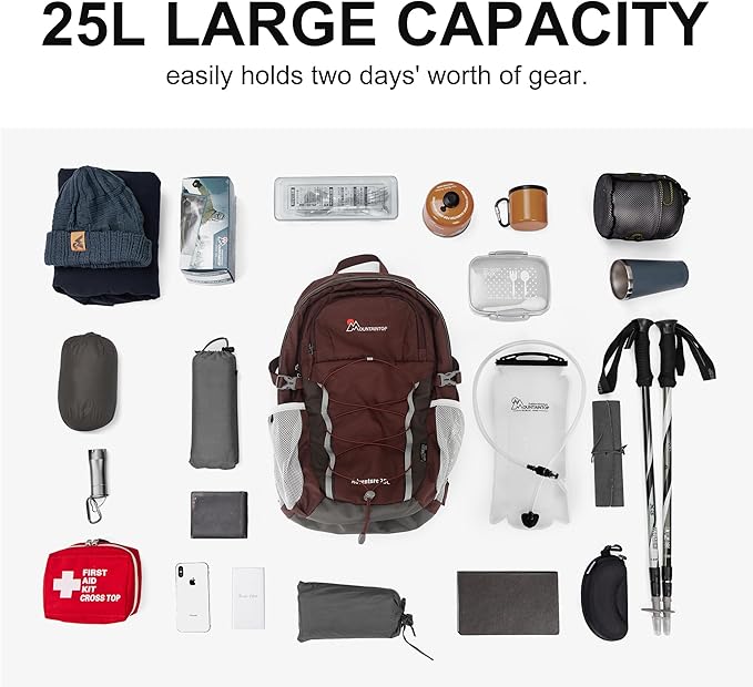 MOUNTAINTOP 25L/40L Hiking Backpack,Lightweight Travel Backpack for Men Women Outdoor Backpacking, Camping