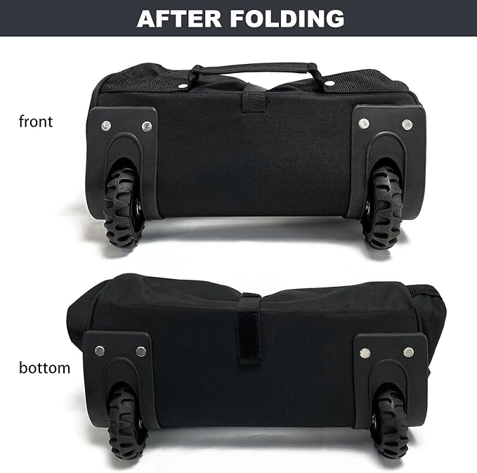 Extra large Foldable Duffle Bag with Bearing Wheels - 29"32"34"36"Heavy-Duty Water-Resistant Travel Duffel for Camping, Moving & Storage Black 600D Oxford