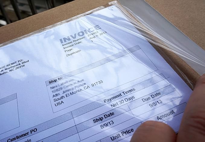 (300 Pcs) Premium 6''x10'' Packing List Envelope, Tailored Size for Letter-size Paper Folded in Half, Adhesive Shipping Label Pouches/Sleeves