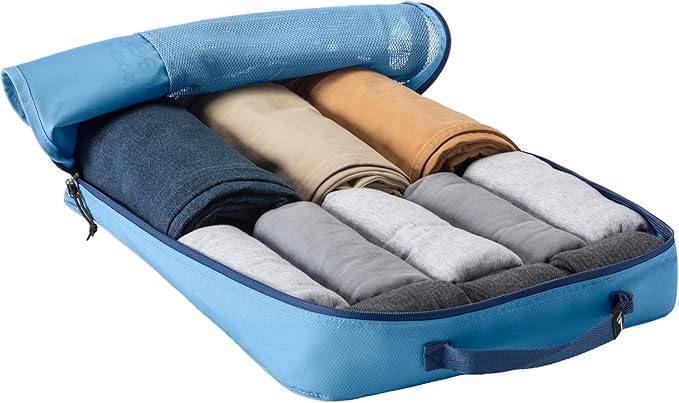Eagle Creek Pack-It Reveal Extended Stay Set - Compression Travel Packing Cubes Set - Eco-Friendly - Quick-Drying, Water-Resistant Fabric - Pack of 6 - Blue Dawn