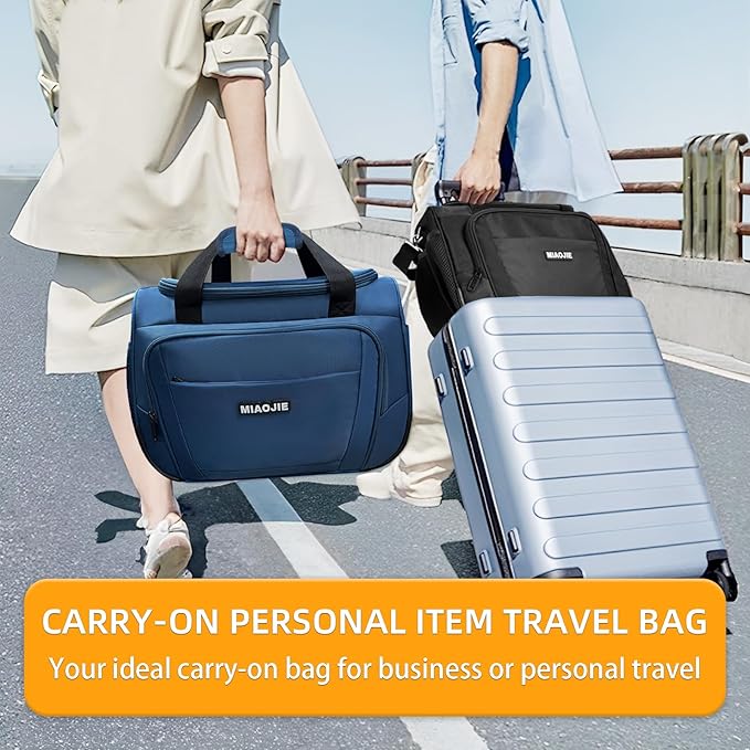 Underseat Carry On Luggage Lightweight Travel Tote Weekender Bag Overnight Duffle Bag for Travel, Travel Essentials Personal Item Travel Bag for Women and Men,Blue-18Inch
