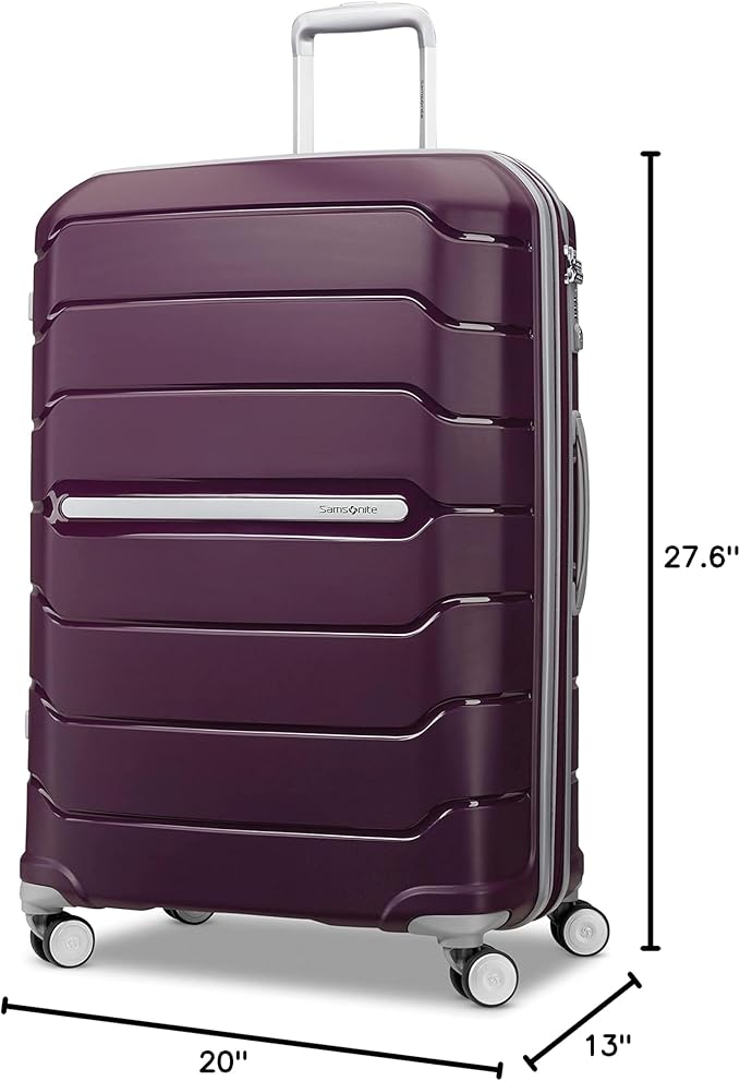 Samsonite Freeform Large Checked Luggage with Dual 360° Spinner Wheels - TSA Lock, Airline-Approved - Lightweight Durable Polypropylene Expandable Hardshell - Amethyst Purple