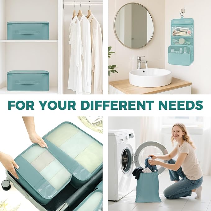 BAGAIL 9 Set Packing Cubes Luggage Packing Organizers for Travel Accessories