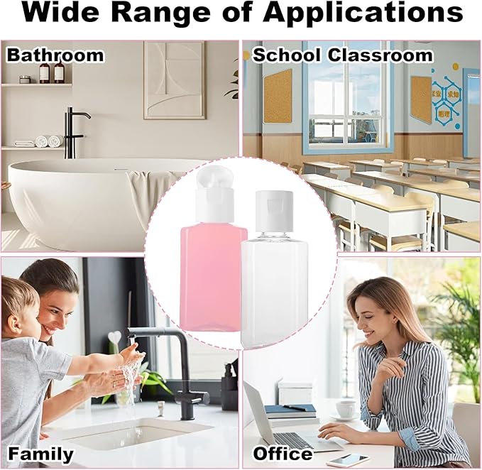 CYEAH 120 Pcs Plastic Travel Bottles 1oz Mini Shampoo Bottles Small Empty Bottles Refillable Cosmetic Containers with Flip Cap Clear Portable Small Bottles for Liquid, Lotions, Toner, Body Soap