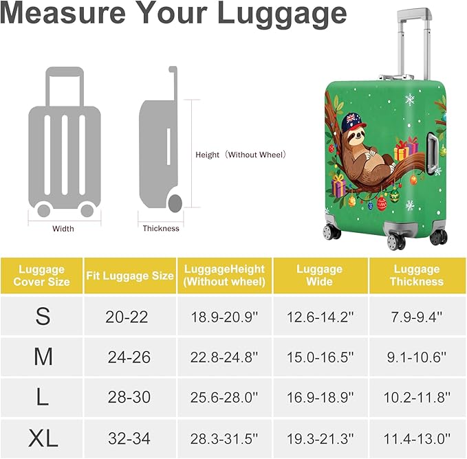FOREVER QUEEN Brown sloth Luggage Cover Suitcase Protector Suitcase Cover Anti-Scratch,Stretchable Bag Cover Washable Durable Polyester