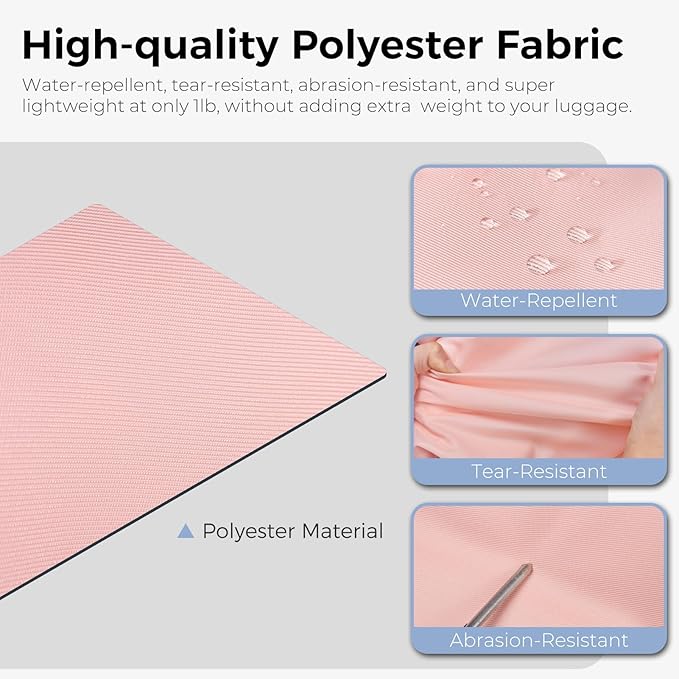 Fmeida 65L Duffle Bag with Shoes Compartment, Foldable Travel Duffel Bags for Men Women, Large Packable Travel Bag Water Repellent & Tear Resistant (Light Pink)