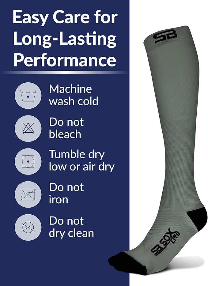 SB SOX Lite Compression Socks for Men & Women (15-20mmHg) – Best Compression Socks for Travel, Sports, and Daily Wear - XXL Sizes too!