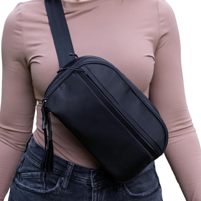 Concealed Carry Fanny Pack & Sling Bag for Men & Women – Tactical Crossbody EDC Waist Bag with Two Removable Holsters, CCW Fast-Access Interior & Multiple Organizer Pockets for Travel & Outdoor Use