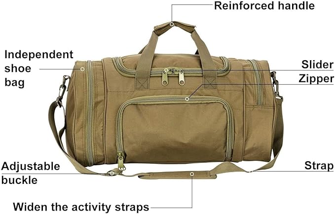 Gym Bag Duffle Bags for Men Women with Shoes Compartment Sport Weekend Travel Overnight Carry On Bag for Tactical Military Travel Work Out Bags (Green)