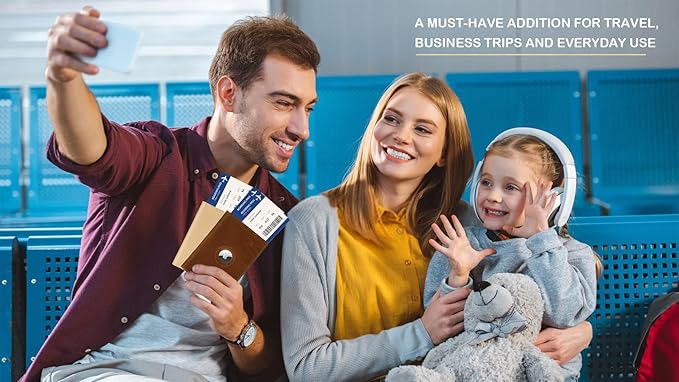 Airtag Passport Holder for Men and Women Travel, Real Leather Passport Wallet, Handmade Passport Cover Case with Airtag Slot, Travel Must Haves Essentials Accessories Birthday Gifts(Crazy Horse,Black)