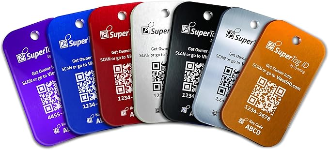 Dynotag® Sentry Series Solid Metal Web Enabled Smart Luggage Tag ID + Steel Loop, Anodized Aluminum with DynoIQ™ & Lifetime Recovery Service (Imperial Purple)