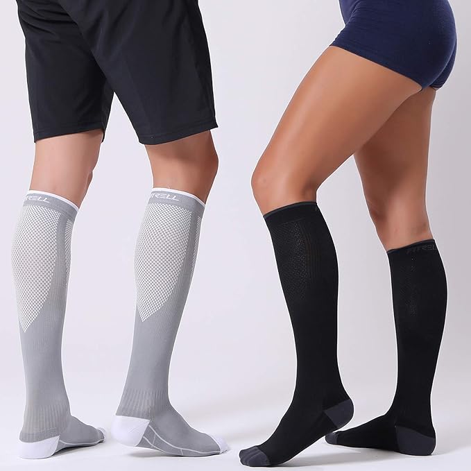 FITRELL 3 Pairs Compression Socks for Women and Men 20-30mmHg-Circulation Support Socks