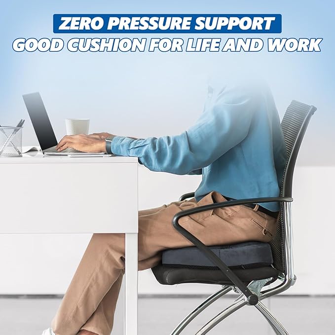 Seat Cushion for Office Chair, Tailbone & Sciatica Pain Relive, Butt Donut Pillow for Long Sitting Hours with Washable Cover, Soft Foam Cushion for Car, Wheelchair, Airplane, Truck (Dark Grey)