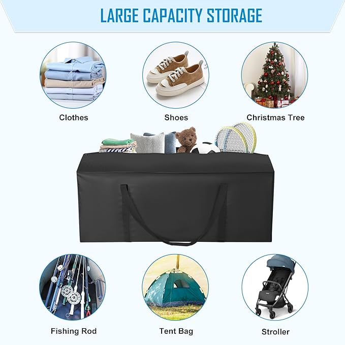 42" Sports Duffle Bag - 155L Extra Large Travel Duffel Luggage Bag with Upgrade 2-way Lockable Zippers, Durable & Water Resistant (42inch)