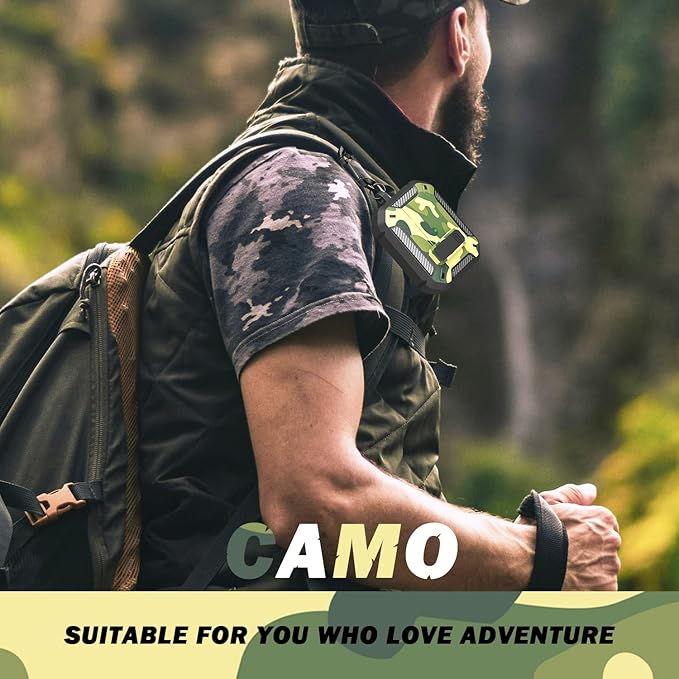 RFUNGUANGO for AirPods Pro 2nd Gen Case with Cleaning Kit, Military Hard Case Protective Armor with Lock, for AirPod Gen 2 Charging Case (2023/2022/2019, 2nd Gen/1st Gen),Rainforest Camouflage