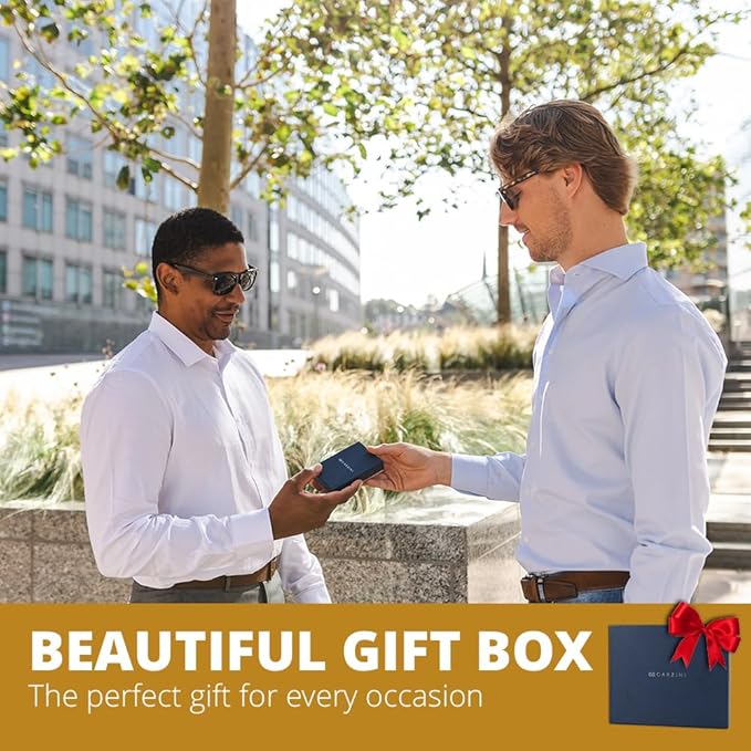 GARZINI Passport Holder with AirTag, Passport Wallet with RFID, Travel Accessories, Travel Document Holder with ID Window, Leather Passport Holder for 7 Cards, Brushed Brown