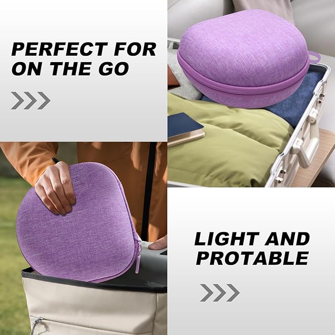 Kids Headphones Case Compatible with iClever BTH12 / BTH20/ BTH26/HS19, JoySpark, Candy Bila, EarFun, MIDOLA, IMYB Foldable Kids Headphones, Purple Travel Storage Bag(Case Only)