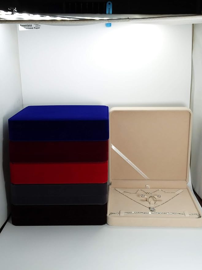 Jewelry Set Velvet Box Necklace Earring Ring Necklace Bracelet Gift Display Case Wedding Jewelry Storage Holder (Royal Blue)