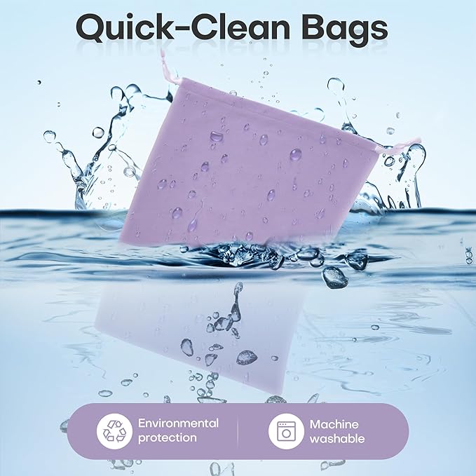 6 Pack Shoe Dust Bags, Velvet Drawstring Luxury Storage Bags for Shoes, Purses, Handbags & Cosmetics - Thick Dustproof Reusable Travel Organizer & Gift Pouch (Purple, 12 × 16 inches)