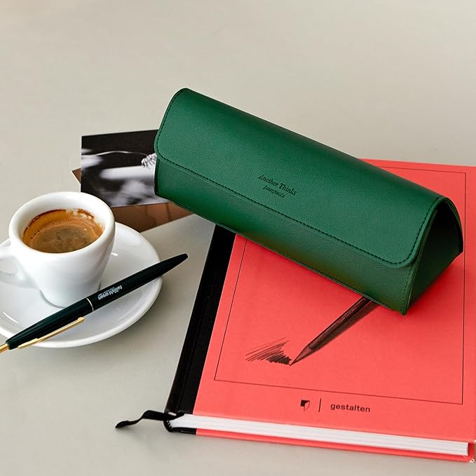 carrotez Stylish PU Leather Makeup Bag: Versatile Travel Toiletry Bag & Cosmetic Pouch, Small Makeup Organizer for Purse Essentials - Ideal Makeup Brush Holder & Sunglasses Case for Women - Green