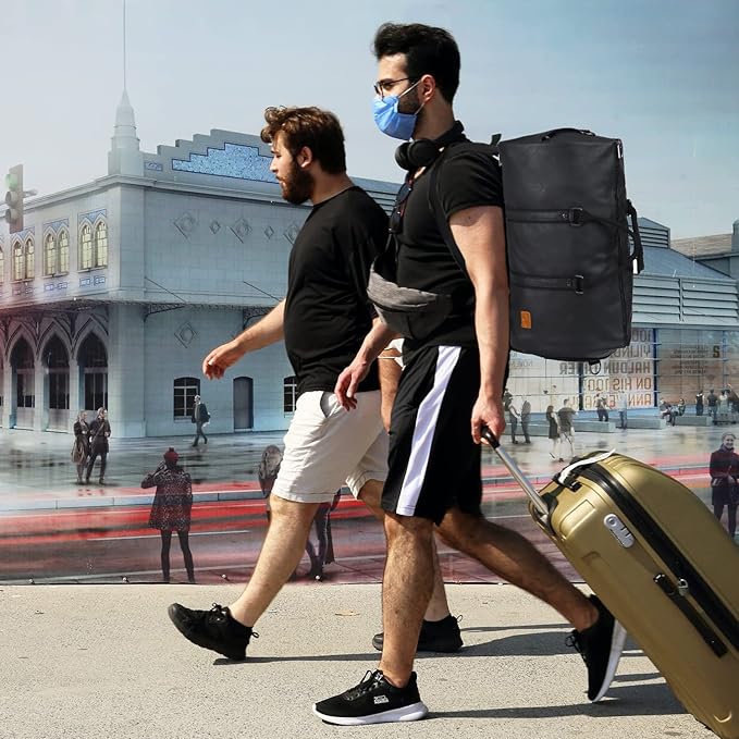 seyfocnia Convertible Travel Garment Bag,Carry on Garment Duffel Bag for Men Women - 2 in 1 Hanging Suitcase Suit Business Travel Bag