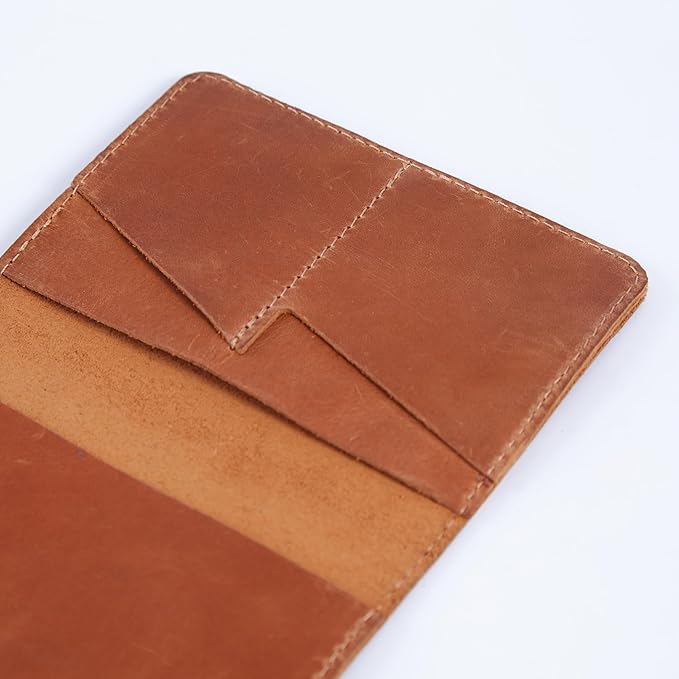 INCARNE Leather Passport Holder for Travel - Passport Case - Passport Wallet for Men - Passport Cover for Women Sleeve Protector - Travel Essentials Vacation Luggage Travel Gifts - Vintage Cognac