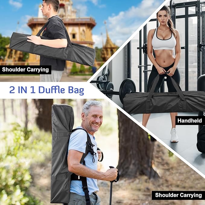 INFANZIA 35inch Sports Duffel Travel Bag, 28L Extra Large Duffel Luggage Bag with Upgrade Zipper, Water Resistant & Foldable Equipment Storage Bag for Fishing Tripod Tent Umbrella, 2PCS